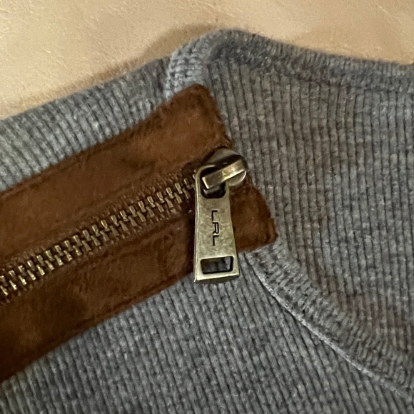 Lauren Ralph Lauren Stretchy Ribbed Zipper Top L - Picture 3 of 5